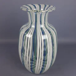 Pamono Blue, Green and White Murano Glass Vase by Colleoni, 1998><noscript><img width=