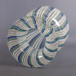 Pamono Blue, Green and White Murano Glass Vase by Colleoni, 1998><noscript><img width=