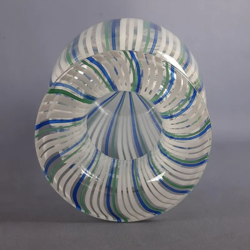 Pamono Blue, Green and White Murano Glass Vase by Colleoni, 1998> Vases