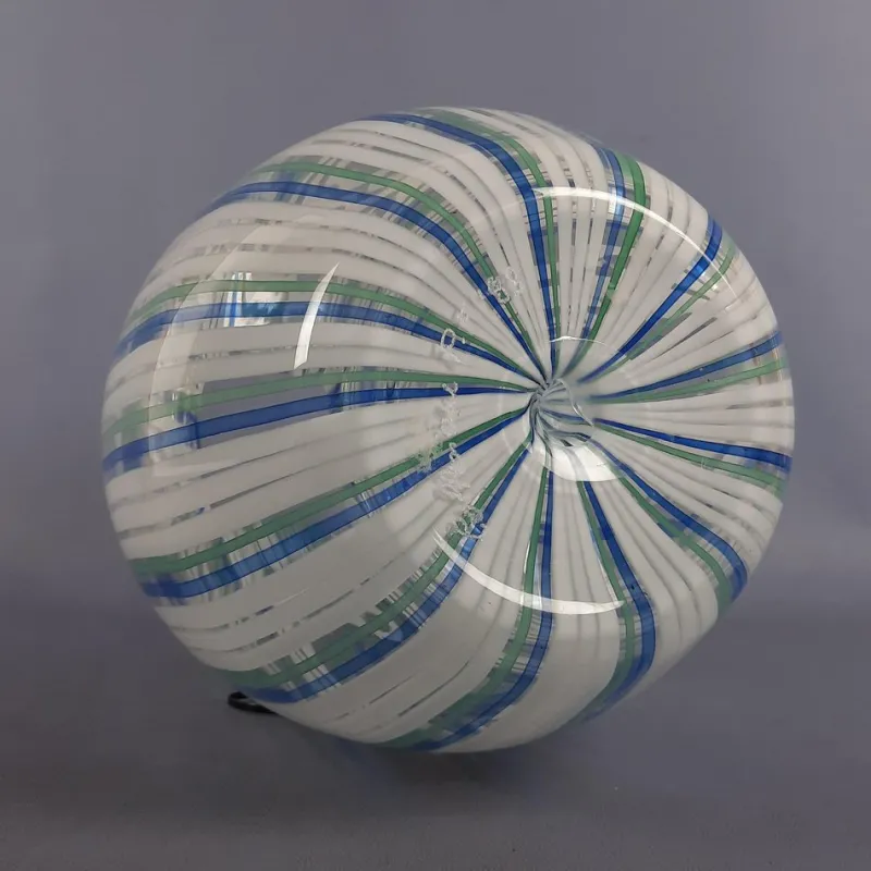 Pamono Blue, Green and White Murano Glass Vase by Colleoni, 1998> Vases