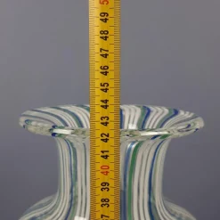Pamono Blue, Green and White Murano Glass Vase by Colleoni, 1998><noscript><img width=