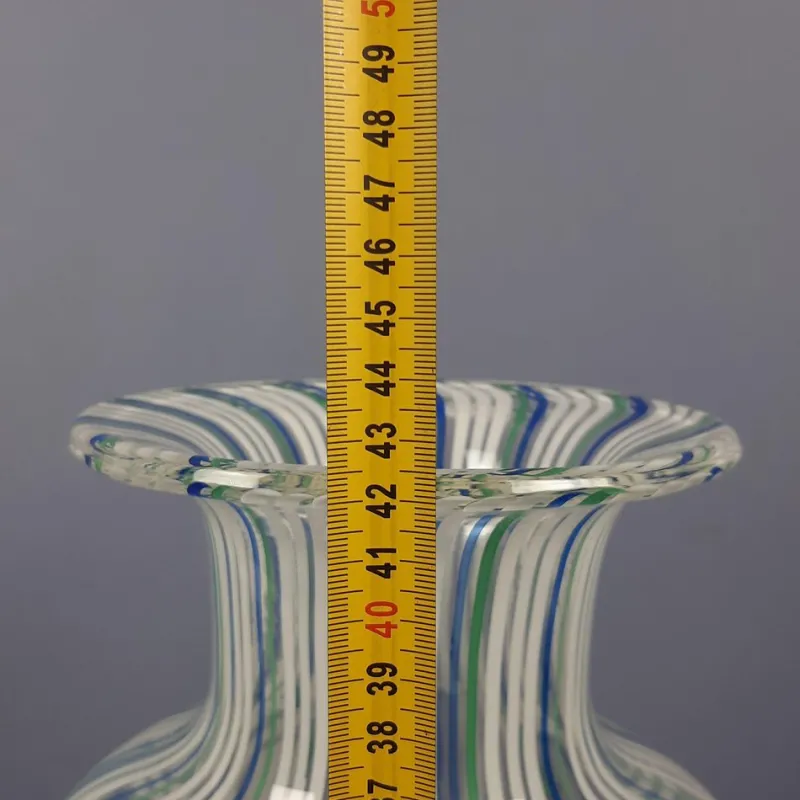 Pamono Blue, Green and White Murano Glass Vase by Colleoni, 1998> Vases