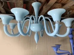 Outlet Pamono Blue Murano Glass Chandelier from Simoeng
