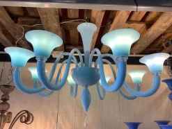 Outlet Pamono Blue Murano Glass Chandelier from Simoeng