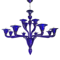 Pamono Blue Murano Glass Chandelier from Simoeng> Ceiling Lights