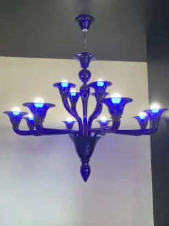 Pamono Blue Murano Glass Chandelier from Simoeng> Ceiling Lights