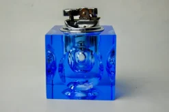 Pamono Blue Murano Glass Lighter attributed to Antonio Imperatore, Italy, 1970s><noscript><img width=