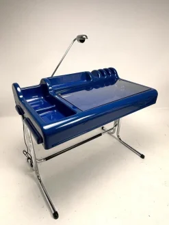 Outlet Pamono Blue Plastic Orix Desk by Parigi and Prina for Molteni, Italy, 1970s