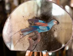 Pamono Blue Posing Silver Mirror from Unique Mirrors> Decorative Objects