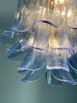 Pamono Blue Selle Murano Glass Chandelier by Simoeng