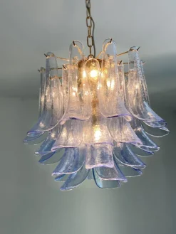 Pamono Blue Selle Murano Glass Chandelier by Simoeng