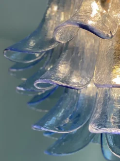 Pamono Blue Selle Murano Glass Chandelier by Simoeng