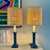 Pamono Blue Sky Ceramic Lamps, 1970, Set of 2> Table Lamps