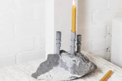 Pamono Blue Stone Abra Candelabra by Studio DO> Decorative Objects
