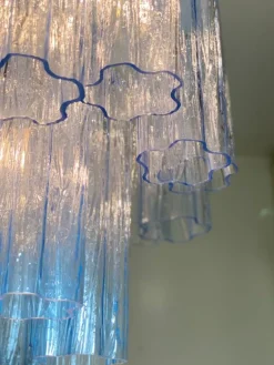 Pamono Blue Tronchi Murano Glass Chandelier in Venini Style by Simoeng><noscript><img width=