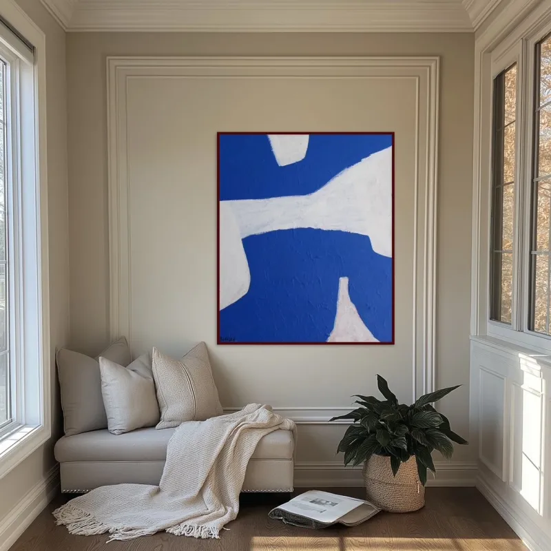 Pamono Bodasca, Blue Abstract Composition, 2025, Acrylic on Canvas> Abstraction