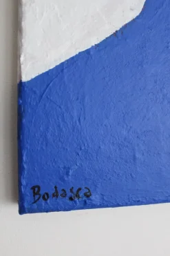 Pamono Bodasca, Blue Abstract Composition, 2025, Acrylic on Canvas><noscript><img width=
