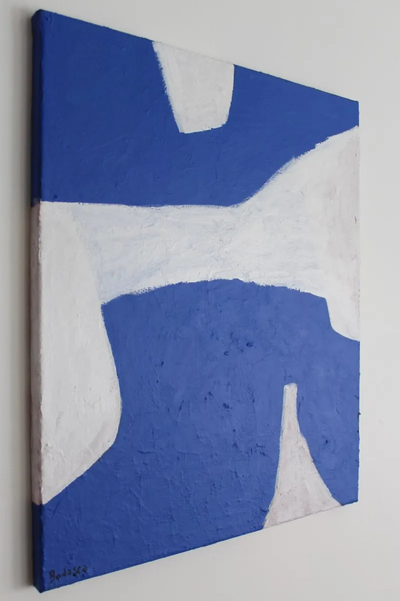 Pamono Bodasca, Blue Abstract Composition, 2025, Acrylic on Canvas> Abstraction