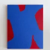 Hot Pamono Bodasca, Blue on Red, 2025, Acrylic on Canvas