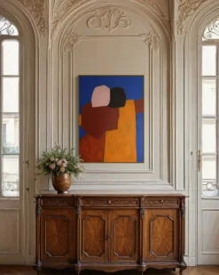 Pamono Bodasca, Figurative Blue Composition, 2025, Acrylic on Canvas> Abstraction