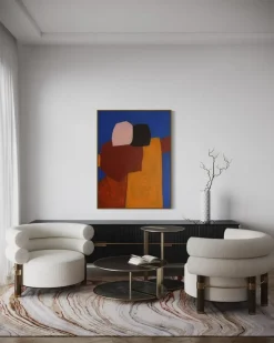 Pamono Bodasca, Figurative Blue Composition, 2025, Acrylic on Canvas><noscript><img width=