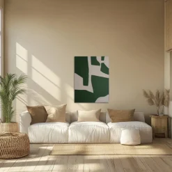 Pamono Bodasca, Organic Green Abstract 3, Acrylic on Canvas, 2025