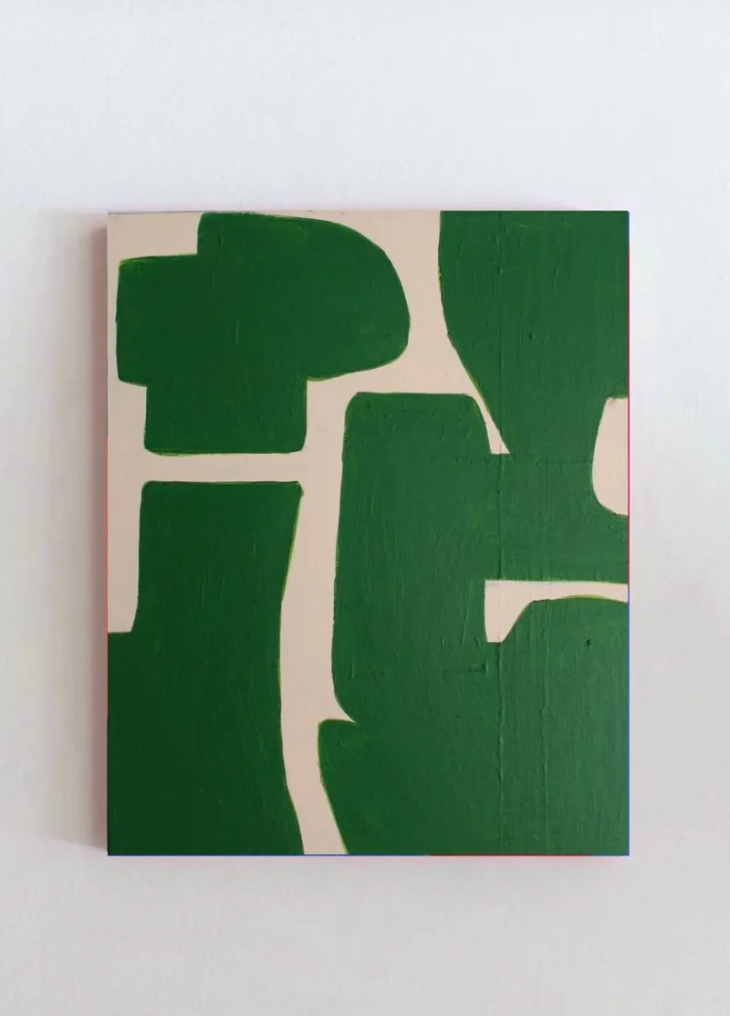 New Pamono Bodasca, Organic Green Abstract Composition, 2025, Acrylic on Canvas