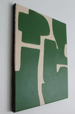 New Pamono Bodasca, Organic Green Abstract Composition, 2025, Acrylic on Canvas