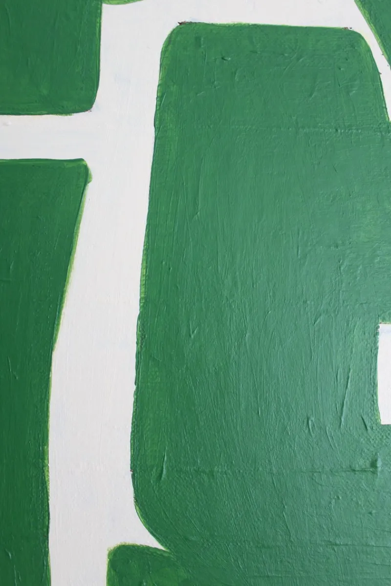 New Pamono Bodasca, Organic Green Abstract Composition, 2025, Acrylic on Canvas