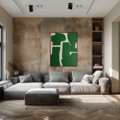 New Pamono Bodasca, Organic Green Abstract Composition, 2025, Acrylic on Canvas