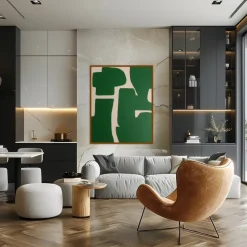 New Pamono Bodasca, Organic Green Abstract Composition, 2025, Acrylic on Canvas
