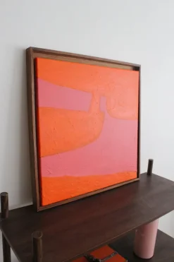 Pamono Bodasca, Pink-Orange, Acrylic on Canvas, 2025><noscript><img width=