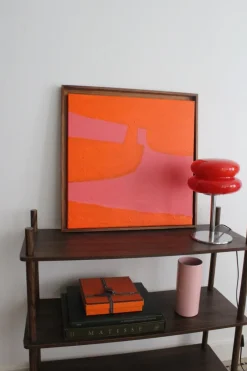Pamono Bodasca, Pink-Orange, Acrylic on Canvas, 2025><noscript><img width=