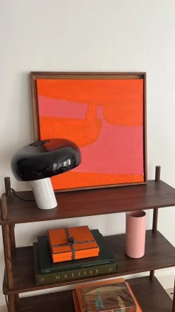 Pamono Bodasca, Pink-Orange, Acrylic on Canvas, 2025><noscript><img width=