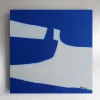 Pamono Bodasca, Square Blue-Off-White Composition, 2025, Acrylic on Canvas> Abstraction