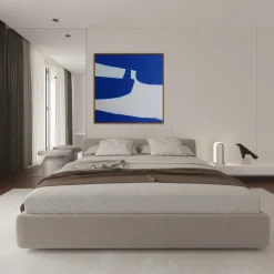 Pamono Bodasca, Square Blue-Off-White Composition, 2025, Acrylic on Canvas><noscript><img width=
