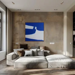 Pamono Bodasca, Square Blue-Off-White Composition, 2025, Acrylic on Canvas><noscript><img width=