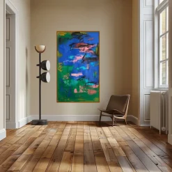 Pamono Bodasca, Summer Garden, Acrylic on Unstretched Canvas, 2025><noscript><img width=
