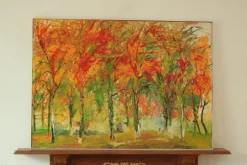 Pamono Bodin, Autumn Forest, 1960s, Oil on Panel, Framed> Mid-Century