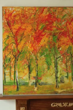 Pamono Bodin, Autumn Forest, 1960s, Oil on Panel, Framed><noscript><img width=
