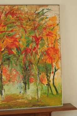 Pamono Bodin, Autumn Forest, 1960s, Oil on Panel, Framed><noscript><img width=