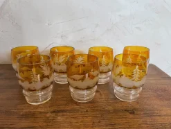 Pamono Boheme Crystal Liquor Service Set, 1920s, Set of 8> Glassware