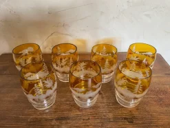 Pamono Boheme Crystal Liquor Service Set, 1920s, Set of 8> Glassware