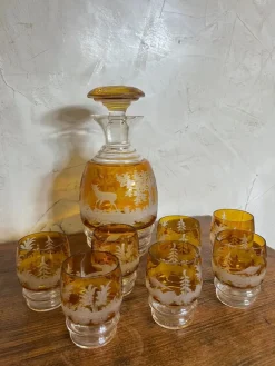 Pamono Boheme Crystal Liquor Service Set, 1920s, Set of 8><noscript><img width=