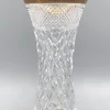 Pamono Bohemia Lead Crystal Vase with Diamond Cut Gold Rim, 1950s> Vases
