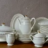 Pamono Bohemian Claire Dinner Service in Faïence from Sarreguemines France, Set of 43> Dinner Plates & Bowls