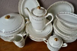 Pamono Bohemian Claire Dinner Service in Faïence from Sarreguemines France, Set of 43><noscript><img width=