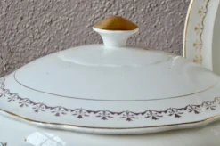 Pamono Bohemian Claire Dinner Service in Faïence from Sarreguemines France, Set of 43><noscript><img width=