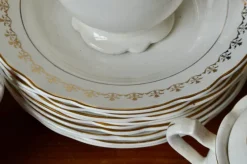 Pamono Bohemian Claire Dinner Service in Faïence from Sarreguemines France, Set of 43><noscript><img width=