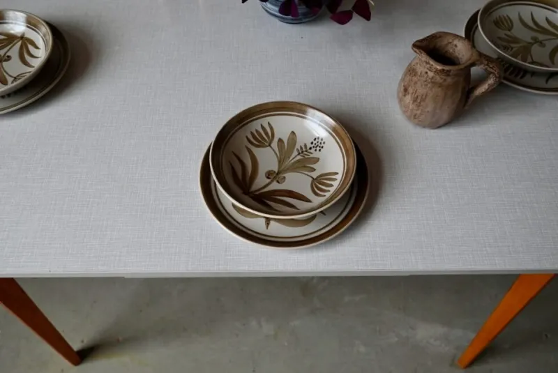 Online Pamono Bohemian Country Chic Style Stoneware Dinnerware Set from Longchamp, 1970s, Set of 19